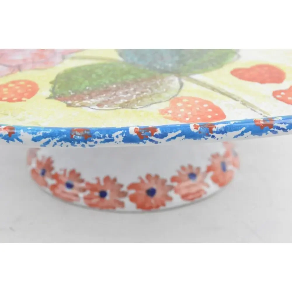 Vintage Italian Ceramic Heart-Shaped Cake Pedestal Stand 13